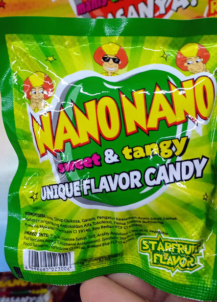 Nano Nano Manis Asem Asin Rasa Belimbing (Star Fruit) Candy, @12.5 gr (12 sachets)