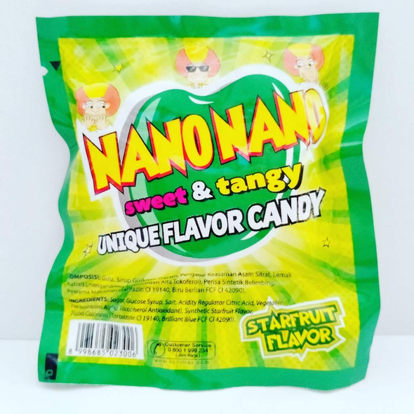 Nano Nano Manis Asem Asin Rasa Belimbing (Star Fruit) Candy, 12.5 gr (12 sachets) 
