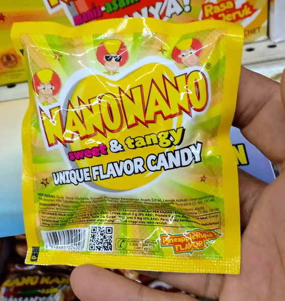 Nano Nano Rasa Rujak Nanas (Pineapple Salad) Candy, @12.5 gr (12 sachets)