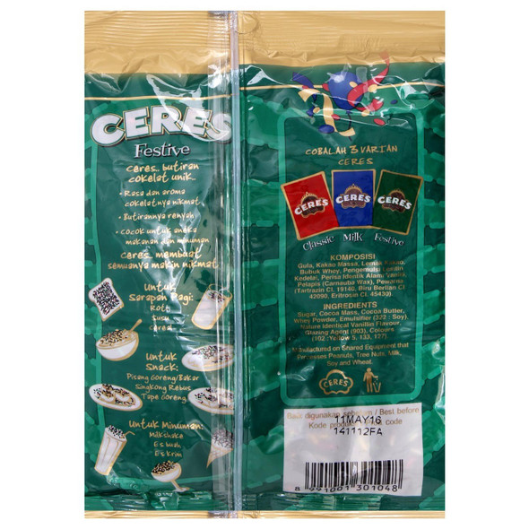 Ceres Hagelslag Rice Chocolate Sprinkle Festive, 200 Gram