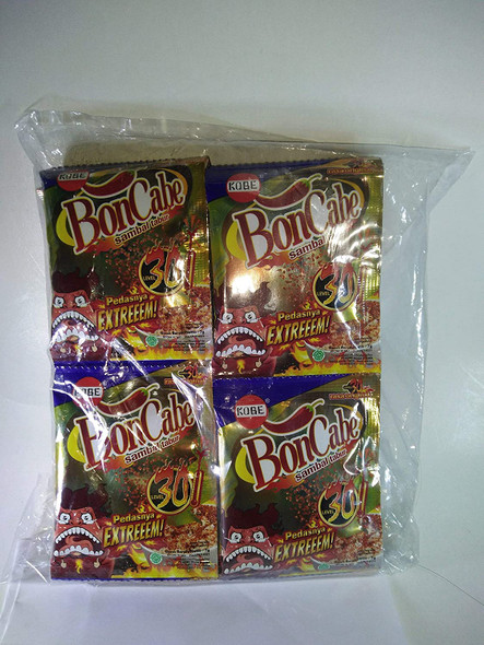 Kobe Bon Cabe (Boncabe) Sambal Tabur (Sprinkle Chili Flakes) Level 30, 6 Gram (24 Sachets)