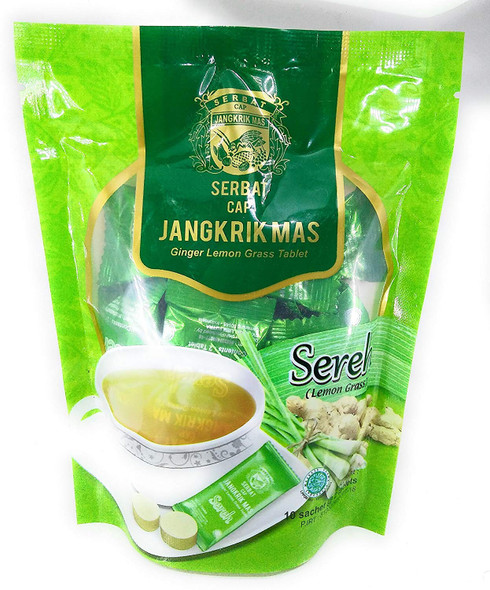 Serbat Cap Jangkrik Mas - Ginger Lemon Grass, 10 Sachet @ 2 tablets 