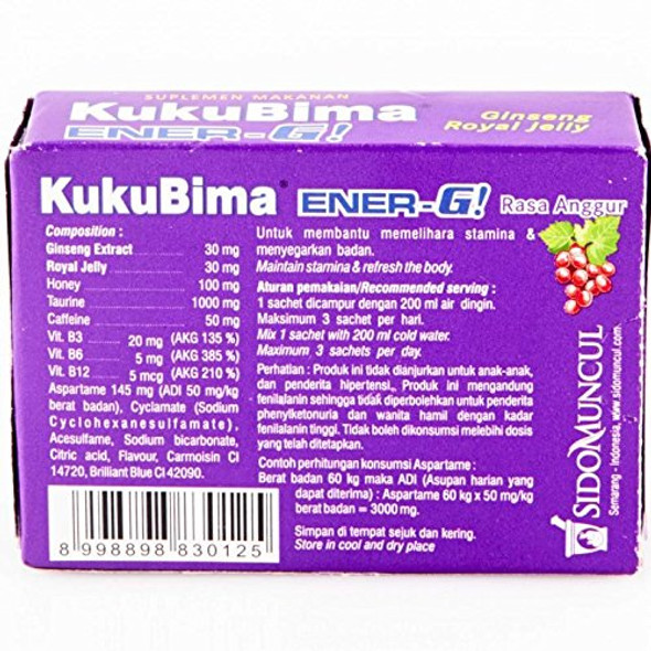 Sido Muncul Kuku Bima Ener-G! Energy Drink Powder (Grape) 