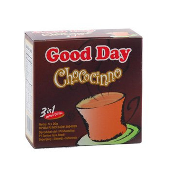 Good Day Chococinno Coffee 100 Gram (3.52 Oz) Instant Chocolate Flavor 5-ct @ 20 Gram