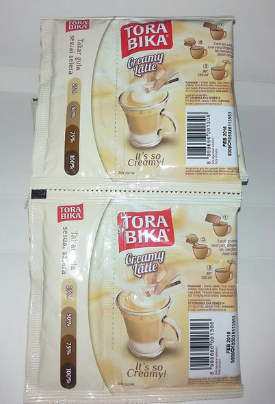 Torabika Creamy Latte 3in1 Instant Cofffe with Additional Sugar, 250gr (@25gr x 10 sachet)