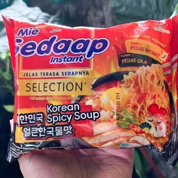 Sedaap Instant Noodle Mi Korean Spicy Soup, 77 Gram (1 pcs)
