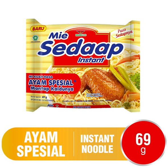 Sedaap Instant Noodle Mi Ayam Special, 69 Gram (1 pcs)