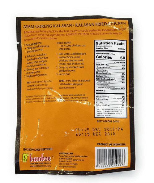 Bamboe Bumbu Ayam Goreng Kalasan (Fried Chicken), 55 Gram