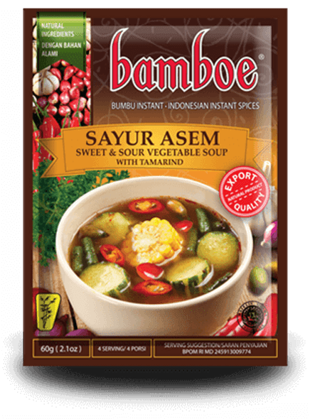 Bamboe Sayur Asem Vegetable Soup, Sour Tamarind, 2.1-Ounce 
