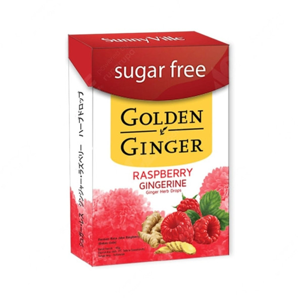 Golden Ginger Herb Drops Raspberry (sugar free), 45 Gram