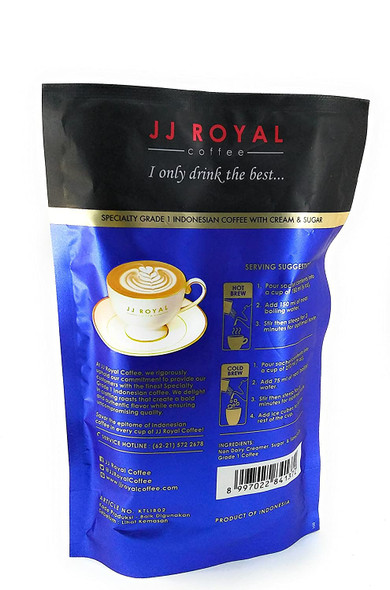 JJ Royal Kopi Tubruk Coffee Cafe' Latte, 2 Sachets @ 30 Gram