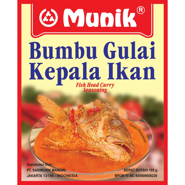 Munik Bumbu Gulai Kepala Ikan (Fish Head Curry) Indonesia Seasoning Paste , 105 gr