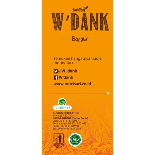 Nutrisari W'dank Indonesian Traditional Beverage (Bajigur), 60 gram (@15gr x 4ct)