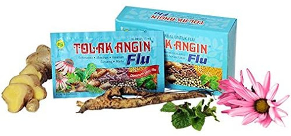 TOLAKANGIN FLU (Herbal Supplement to Counter Flu, Common Cold) -Box of 12 satchets, from Indonesia 