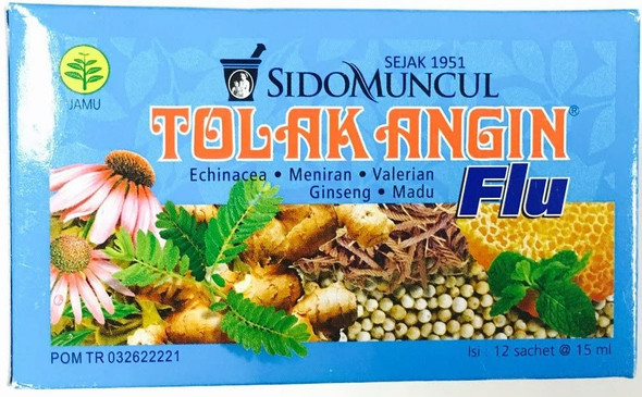 TOLAKANGIN FLU (Herbal Supplement to Counter Flu, Common Cold) -Box of 12 satchets, from Indonesia 
