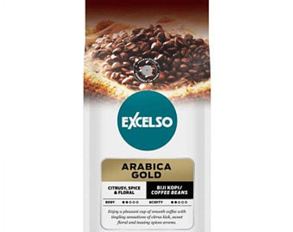 Excelso Arabica Gold - Coffe Beans, 200 Gram (Pouch)