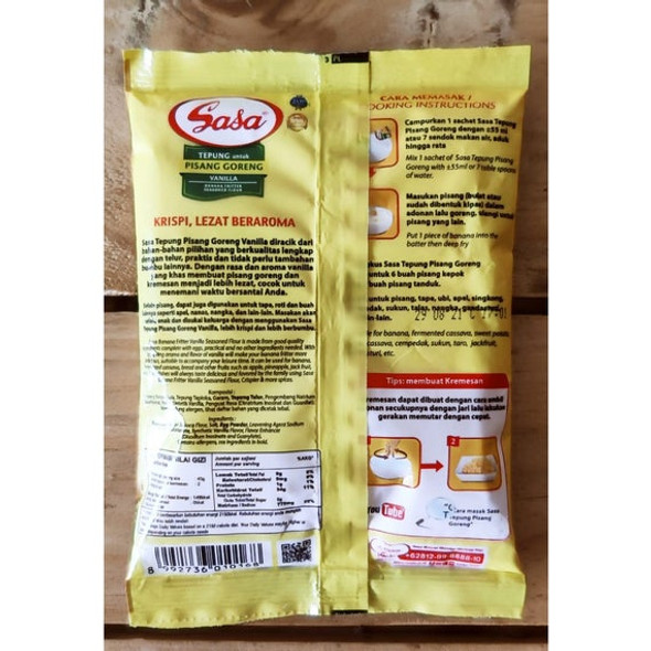 SASA Tepung Goreng Pisang Vanilla(Banana Fritter Seasoned Flour), 75 gr - 2.64 oz