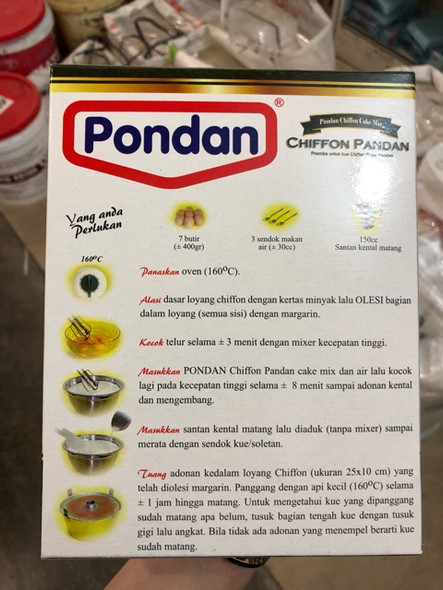 Pondan Chiffon Cake Pandan Mix 400gr