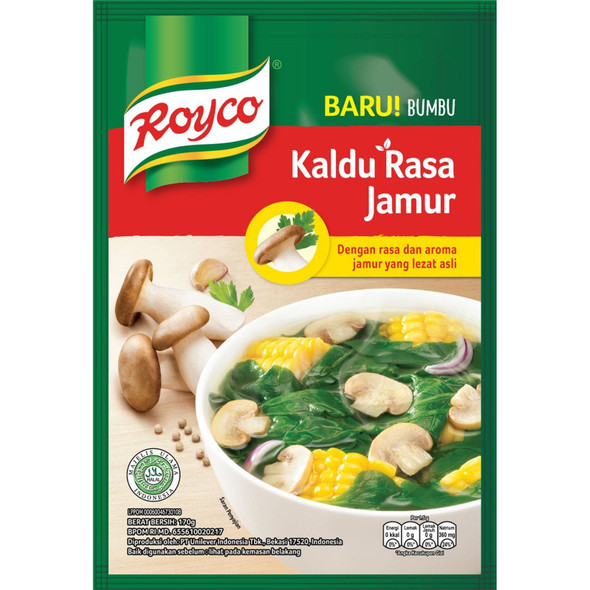 Royco Bumbu Kaldu Rasa Jamur (Mushroom Broth Seasoning), 170 gr 