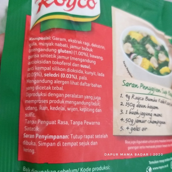 Royco Bumbu Kaldu Rasa Jamur (Mushroom Broth Seasoning), 40 gr - 1.41 oz 