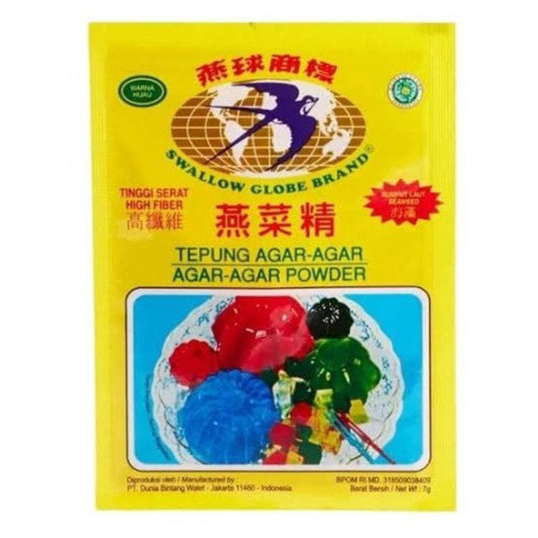 Bola Dunia Tepung Agar-Agar Powder Hijau Green 7gr 