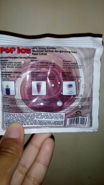 Pop Ice Milk Shake Powder - Chocolate Flavor, 25 gram (10 sachet)