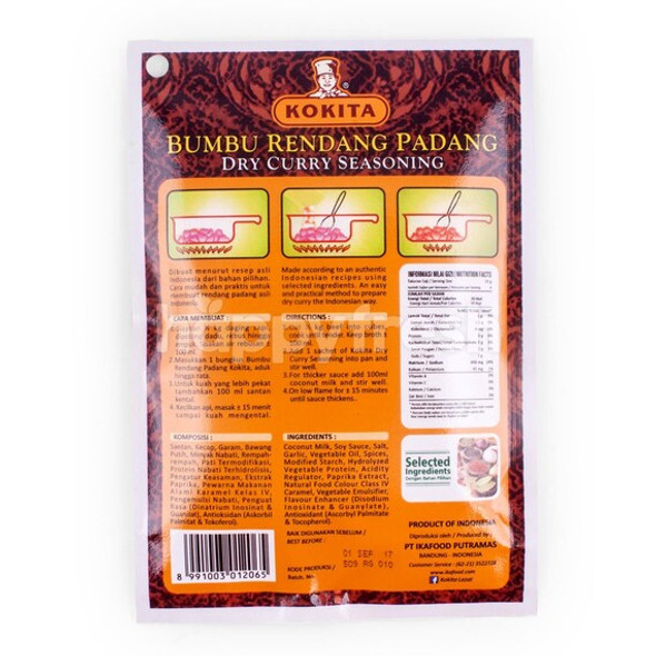 Kokita Bumbu Rendang Padang (Dry Curry Seasoning) - 60 gr