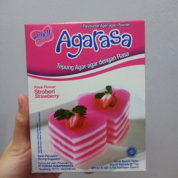 Agarasa Tepung Agar-agar Rasa Stroberi (Strawberry Flavoured Agar-agar Powder), 10 gr -0.35 oz