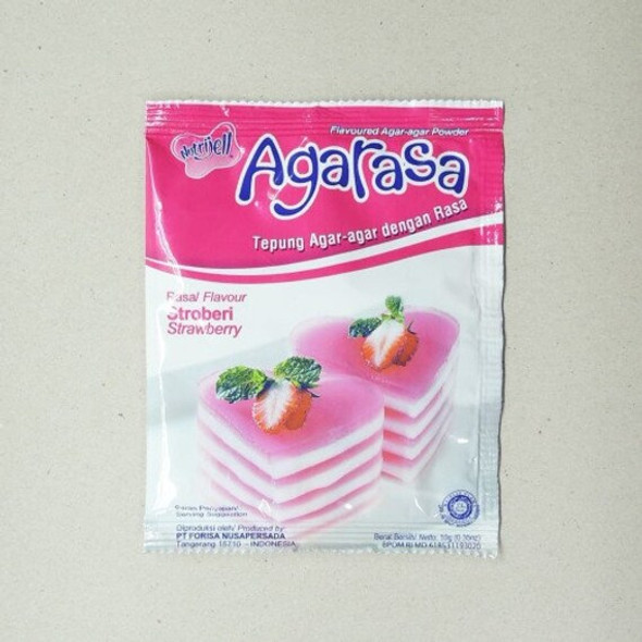 Nutrijell Agarasa Tepung Agar-agar Rasa Stroberi (Strawberry Flavoured Agar-agar Powder) 10 gr -0.35 oz