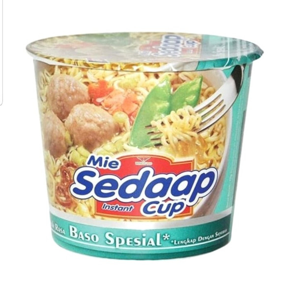 Sedaap Instant Noodle Cup Mi Baso Special , 77 Gram 