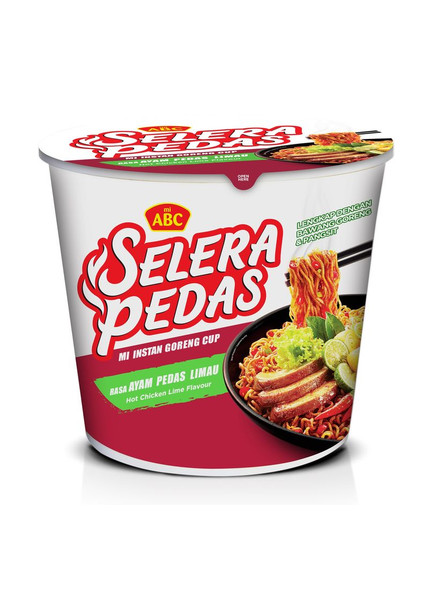 ABC Selera Pedas Instant Noodle Cup Mi Goreng Ayam Pedas Limau, 80 gram