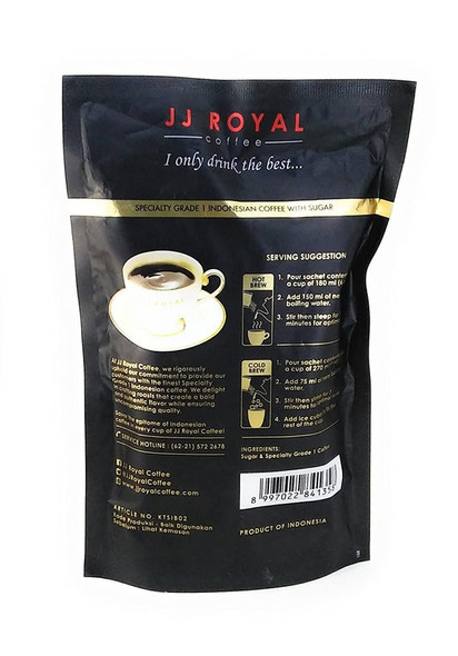 JJ Royal Kopi Tubruk Coffee with Sugar, 2 sachets @ 20 Gram