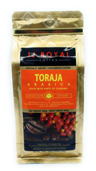 JJ Royal Toraja Arabica (Ground Coffee), 200 Gram