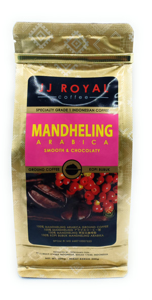 JJ Royal Mandheling Arabica (Ground Coffee) - Indonesian Single Origin, 200 Gram