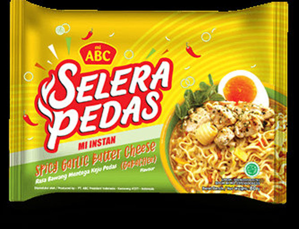 Instant Noodles ABC Boiled Spicy Taste Spicy Garlic Butter Cheese, 80gram (5 pcs)