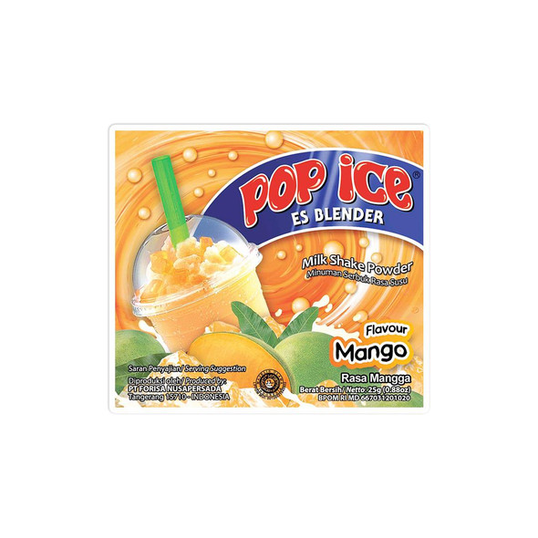 Pop Ice Milk Shake Powder - Mango Flavor, 25 gram (10 sachet)