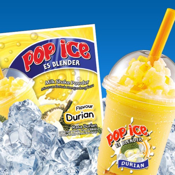 Pop Ice Milk Shake Powder - Durian Flavor, @25 gram (10 sachet)