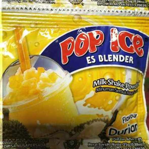 Pop Ice Milk Shake Powder - Durian Flavor, @25 gram (10 sachet)