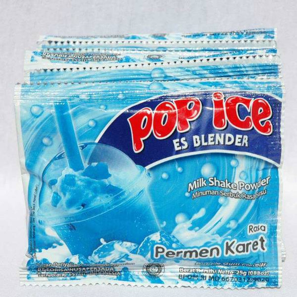 Pop Ice Milk Shake Powder - Bubble Gum Flavor, @25 gram (10 sachet)