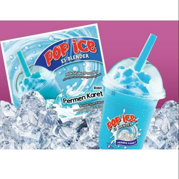 Pop Ice Milk Shake Powder - Bubble Gum Flavor, 25 gram (10 sachet)