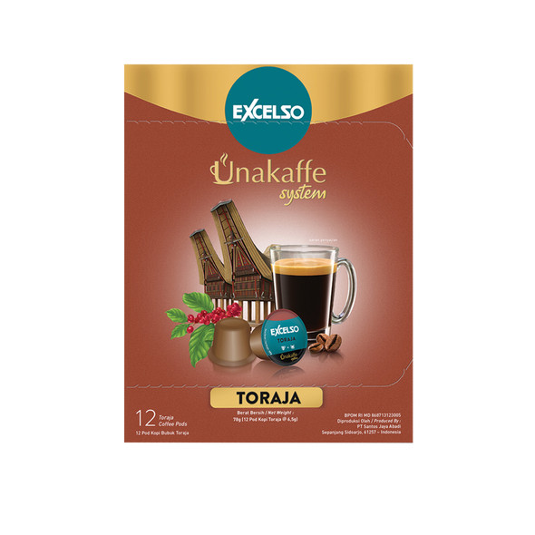 Excelso Unakaffe Toraja - Coffee Pod, 12-ct (1 Box)