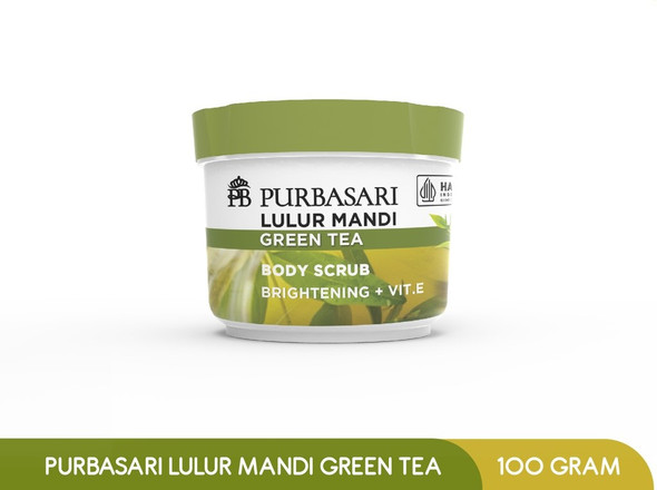 Purbasari Lulur Mandi Green Tea -  Body Bath Scrub, 100 Grams