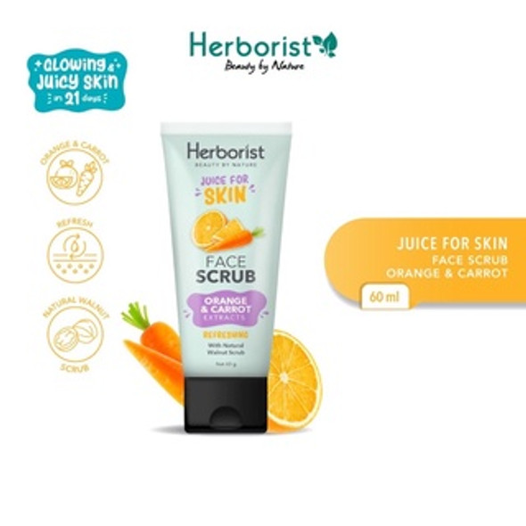 Herborist Juice For Skin Face Scrub Orange & Carrot, 60 gr