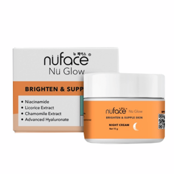 Nuface Nu Glow Brighten & Supple Skin Night Cream, 15gr