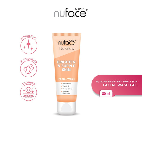 Nuface Nu Glow Brighten & Supple Skin Facial Wash Cream, 80ml