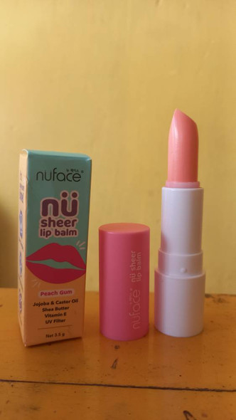 Nuface Nu Sheer Lip Balm Peach Gum, 3.5gr