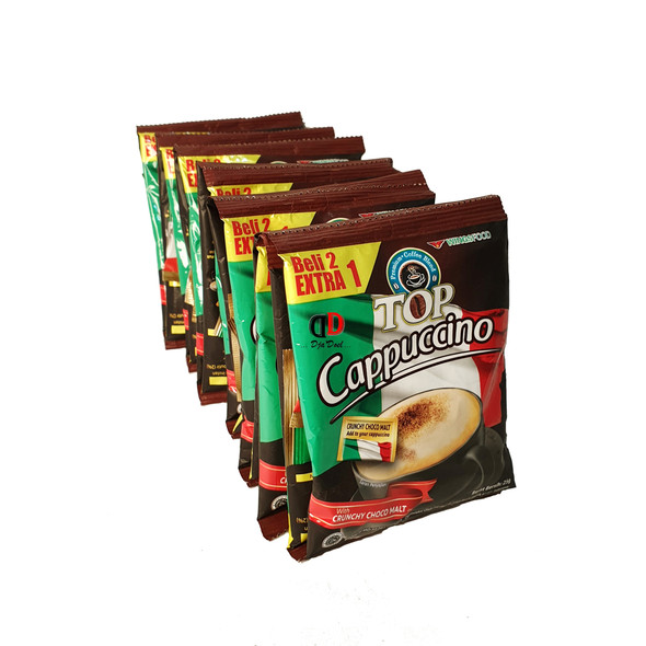 Top Instant Cappuccino Coffee Sachets, 210gram (10 sachets @21gram)