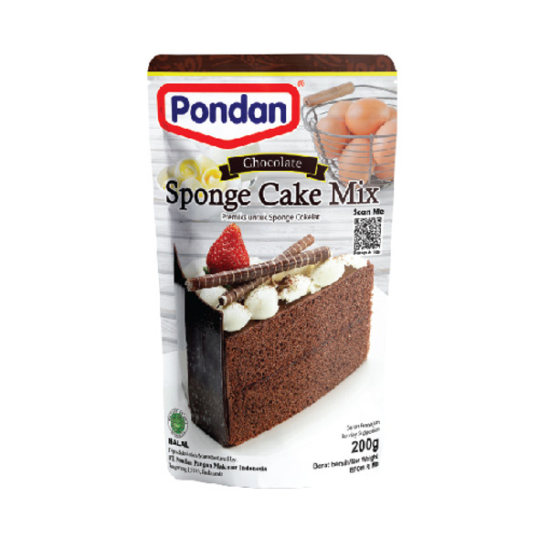 Pondan Sponge Cake Chocolate Pouch 200gr