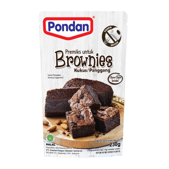 Pondan Baked/Steamed Brownies, 230gr