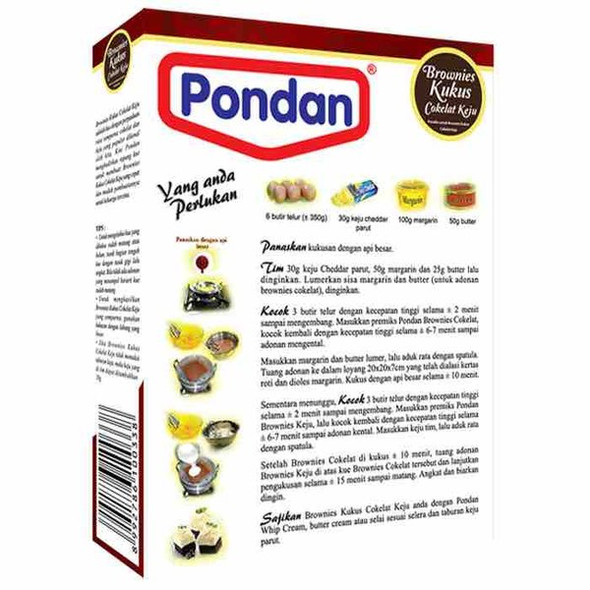 Pondan Brownies Steam Chocolate Cheese Cake Mix, 400gr